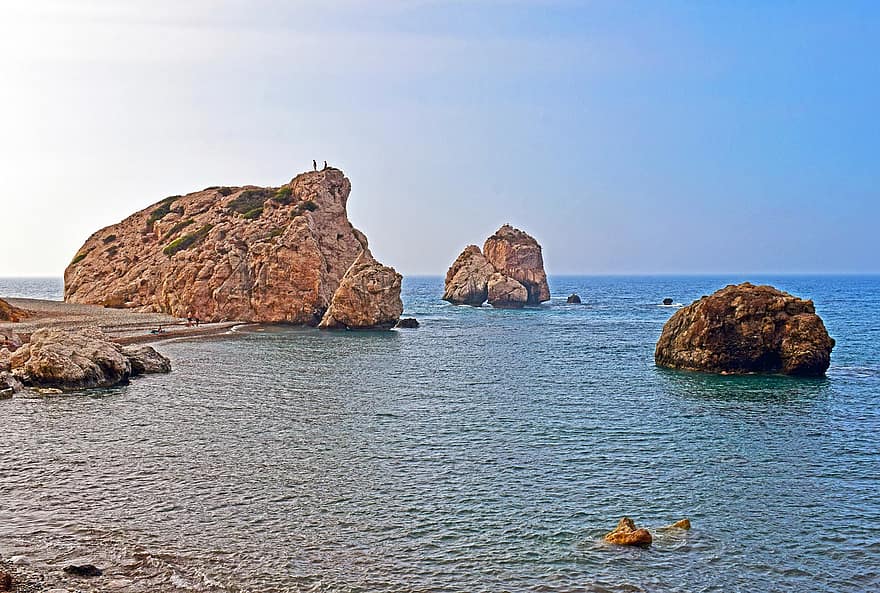 la roccia di Afrodite, spiaggia, Cipro, paphos, paesaggio, scenario, costa, mare, petra tou romiou