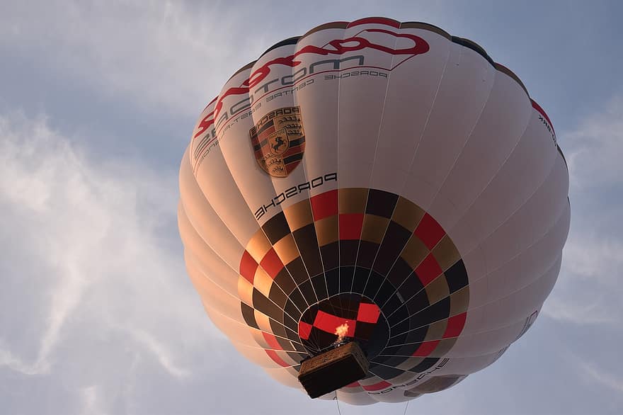 balão, balão de ar quente, flutuador, flutuando, vôo, nuvens, voar, colorida, transporte, viagem, voo de balão