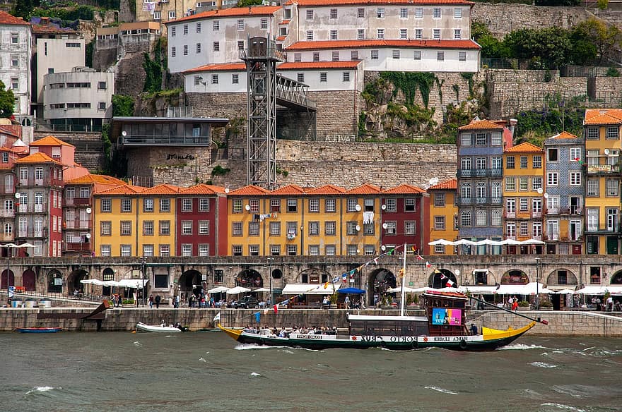 Boat, Port, City, River, Rabelo Boat, Porto, Transport, Transportation, Harbor, Buildings, Ancient City
