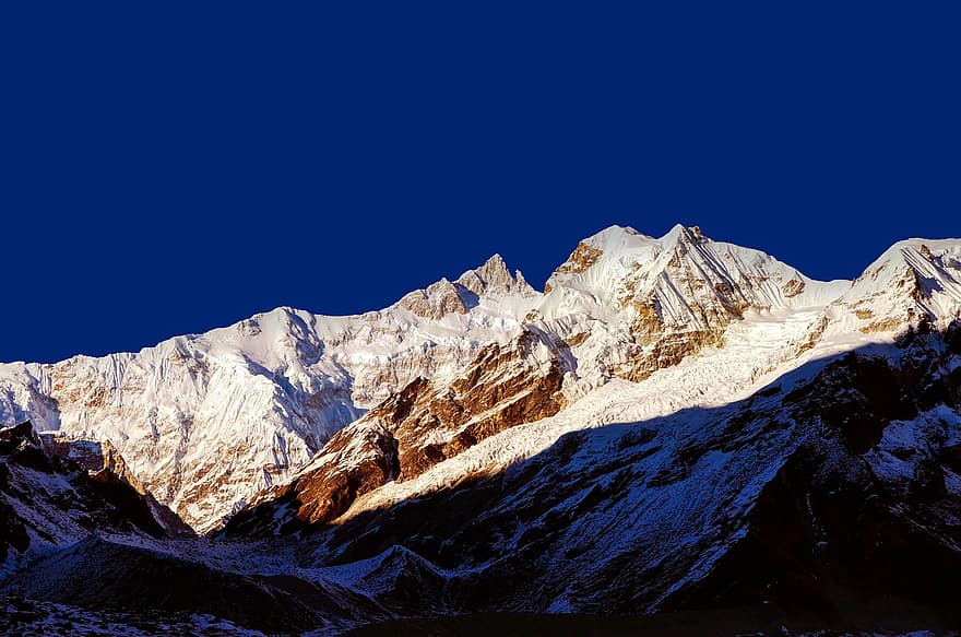 الجبل ، قمة ، ثلج ، المناظر الطبيعيه ، الجانب القطري ، طبيعة ، الهيمالايا ، جويشالا تريك ، حديقة Kanchenjunga الوطنية ، سيكيم