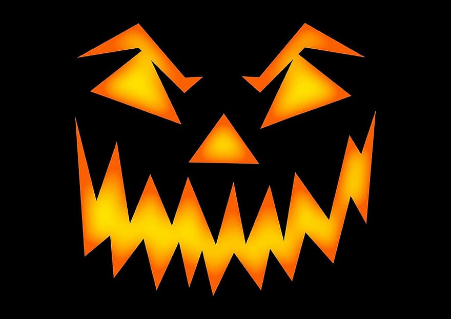 eng, licht, jack-o-lantern, verschrikking, nacht, halloween, gezicht, gloeiend, oktober, vallen, oranje