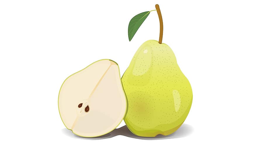 päron, frukt, grön, hälsosam