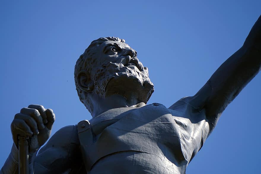statue, Gud, støbejern, Vulcan, Birmingham
