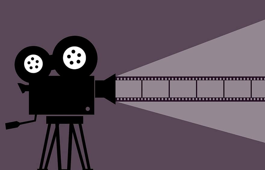 biograf, film, kamera, projektor, video, klip, produktion, cinematografi, underholdning, udstyr, filmproduktion