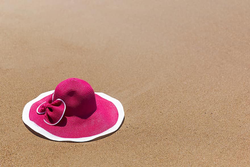 kapelusz, plaża, lato, moda, Wybrzeże, na dworze, wakacje, przeznaczenie