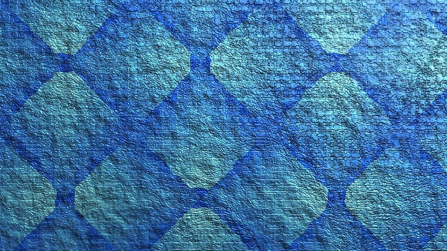 Pattern, Abstract, Desktop, Fabric, Wallpaper, Grungy, Old Textile, Old Cloth, Rhombuses, Blue, Paint