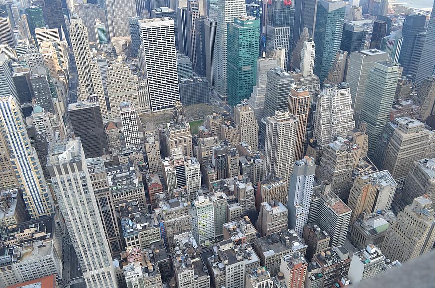 orizzonte, grattacielo, edifici, architettura, America, Manhattan, New York