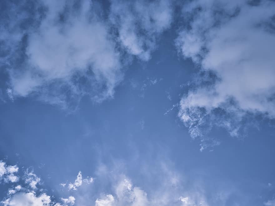 mraky, nebe, atmosféra, modrá obloha, scéna s oblaky, bílé mraky, zataženo, denní světlo, modrý, den, počasí