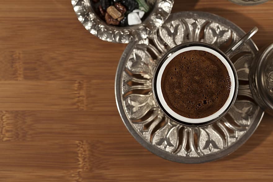 Turkse koffie, koffie, traditioneel, heerlijk, plof, presentatie, Turkse koffiepresentatie, chocolade, cultuur, mooi