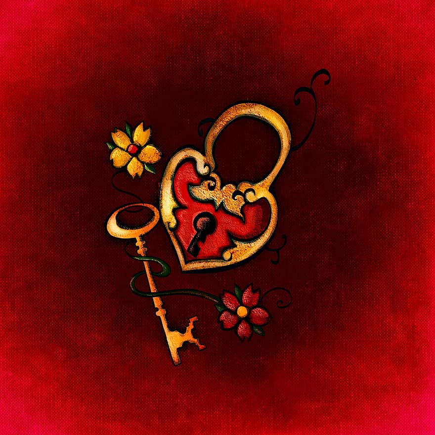 ключ, серце, кохання, довіра, з'єднання