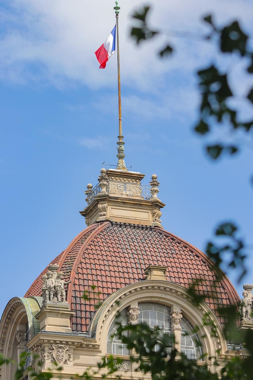 Palais Du Rhin, Κτίριο, σημαία, αρχιτεκτονική, Στρασβούργο, Γαλλία, γαλλική σημαία, ιστορικός