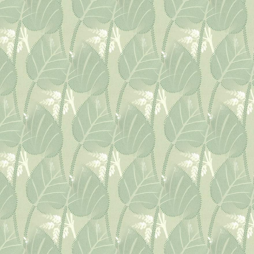 Scrapbook-Hintergrund, botanisch, Blätter, dekorativ