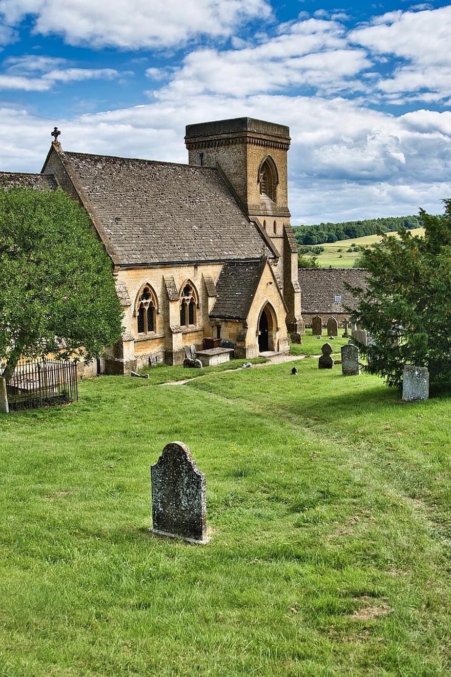 Chiesa, pietra sepolcrale, cimitero, pietra tombale, vecchia chiesa