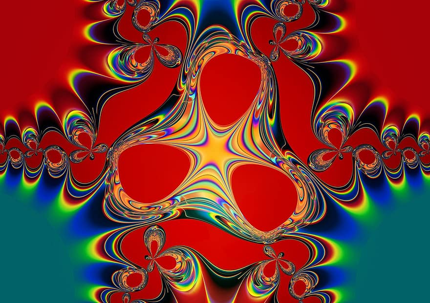 fraktal, symmetri, mönster, abstrakt, kaos, kaotisk, Kaosteori, Datorgrafik, Färg, färgrik, psychedelic