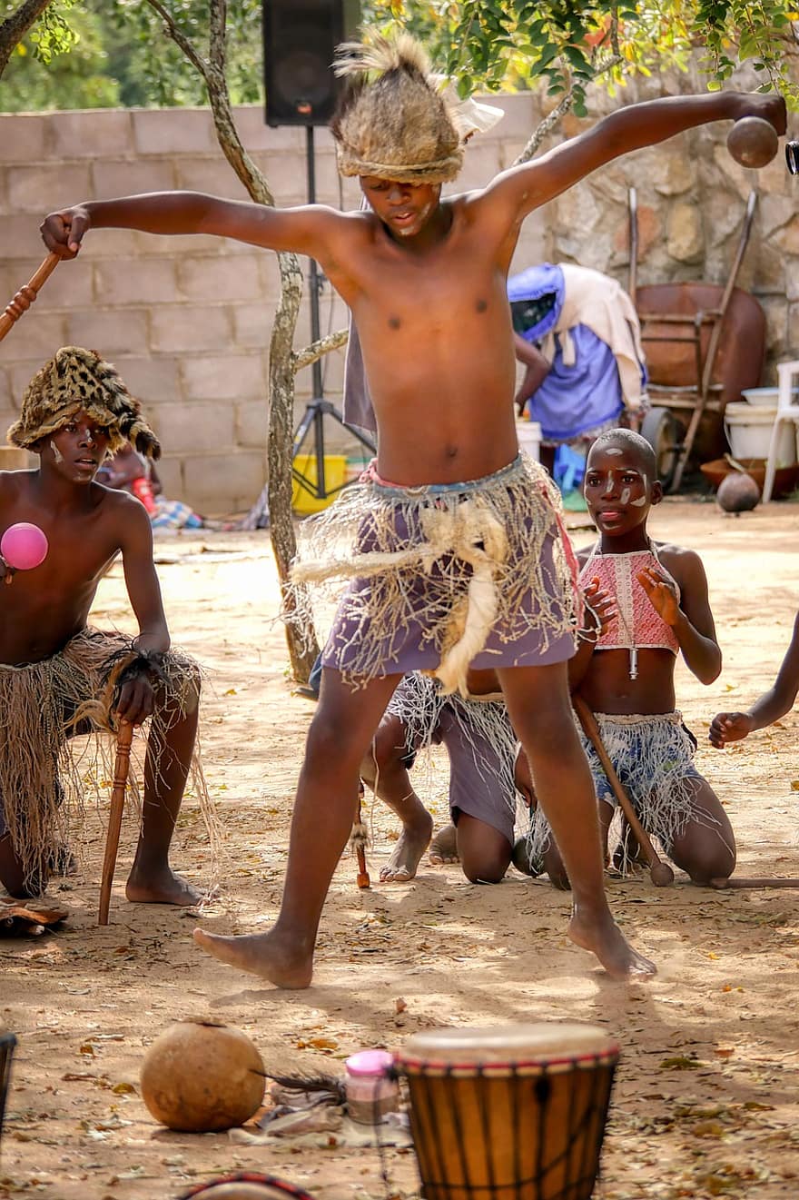 댄스, 소년들, 아프리카 사람, 제전, 무용, 놀이, 어린이, 젊은, 문화, 전통, 장난