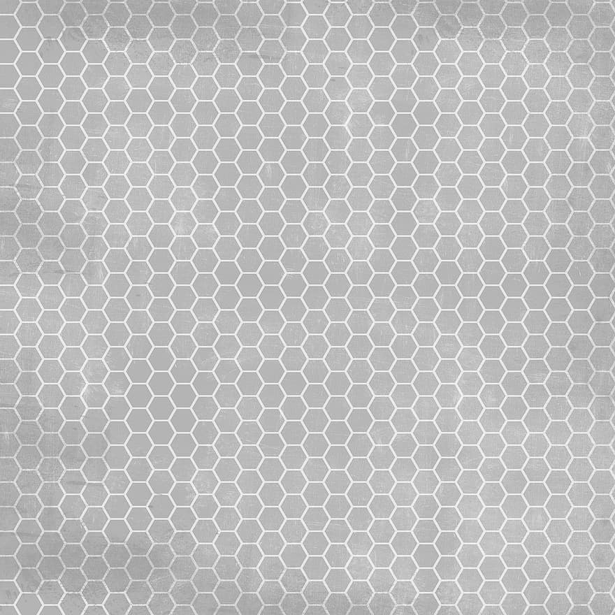Bienenwabe, Hexagon, grau, Hintergrund, geometrisch, Muster, Textur