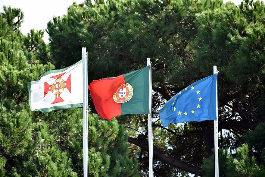 vlaggen, Europa, Portugal, Lissabon