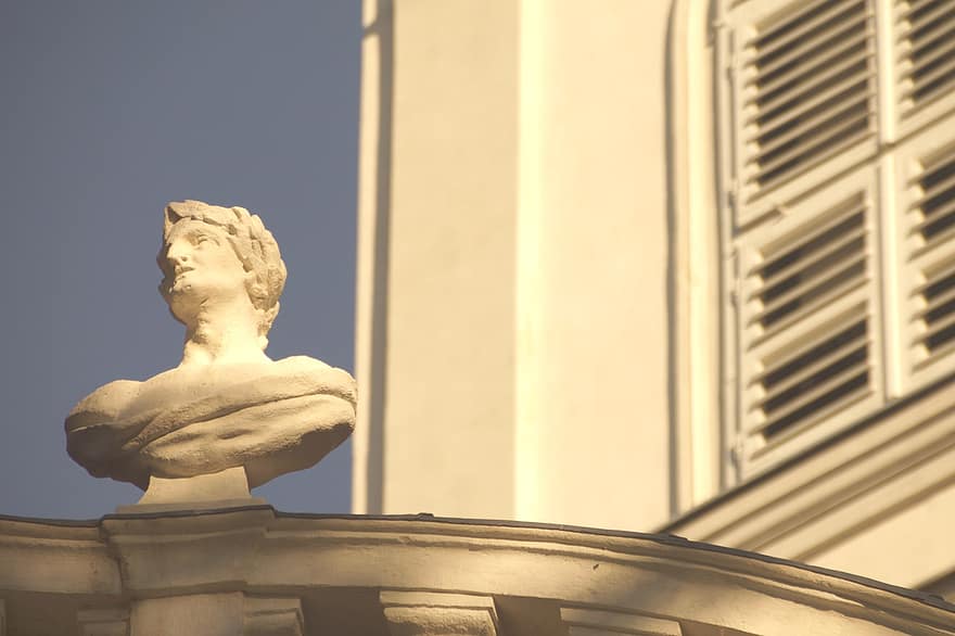 Busto de Julio César, Estatua de Julio César, Roma, antigua estatua, pasta, calvario