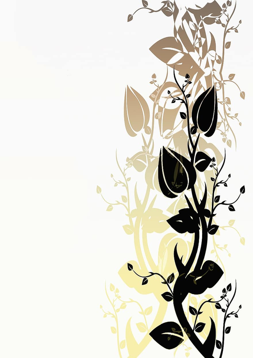 květiny, kringel, tvořivý, dekorace, design, flóra, list, ranke, rostlina