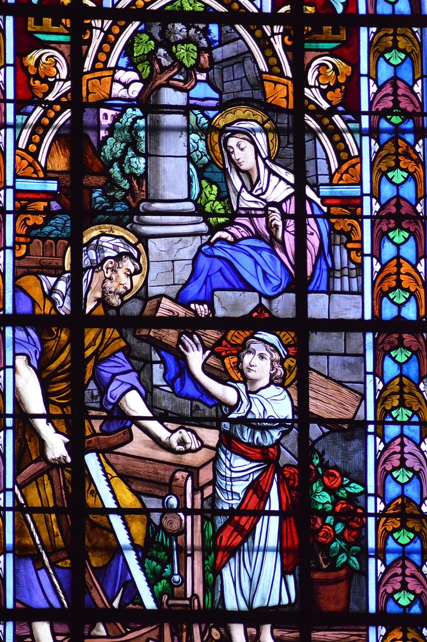 vetro colorato, Chiesa, finestra, arte