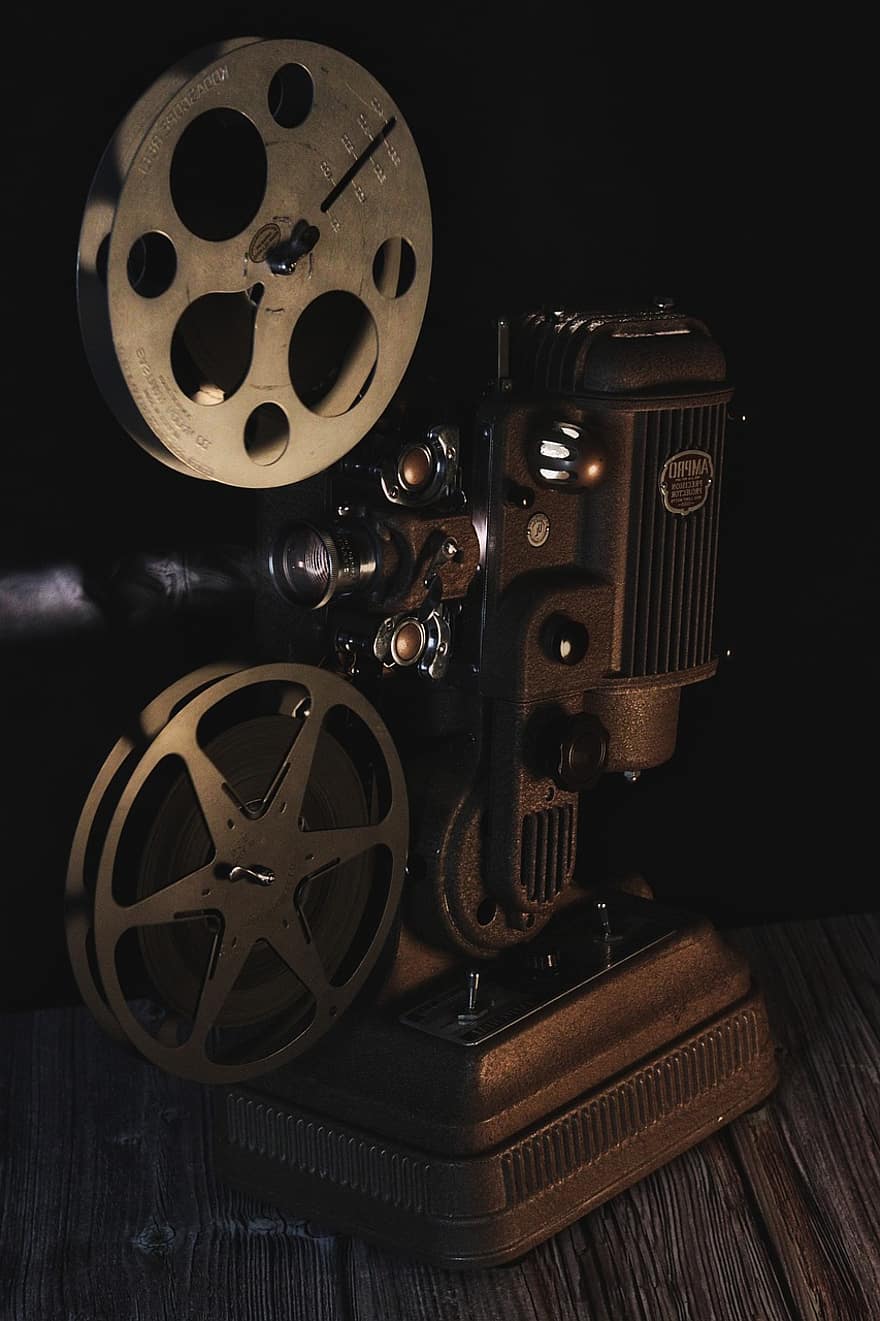 projektoru, Ampro 16mm, vinobraní, film, kino, antický