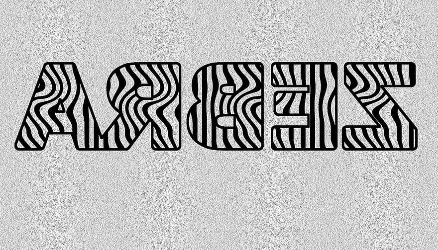 zebra, Word-art