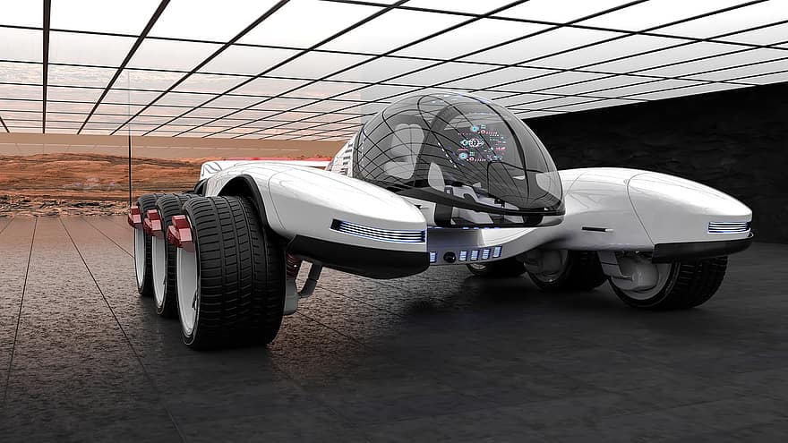 konsep, truk, kendaraan, mobil, angkutan, cepat, Desain, kemewahan, 3d, mendorong, futuristik