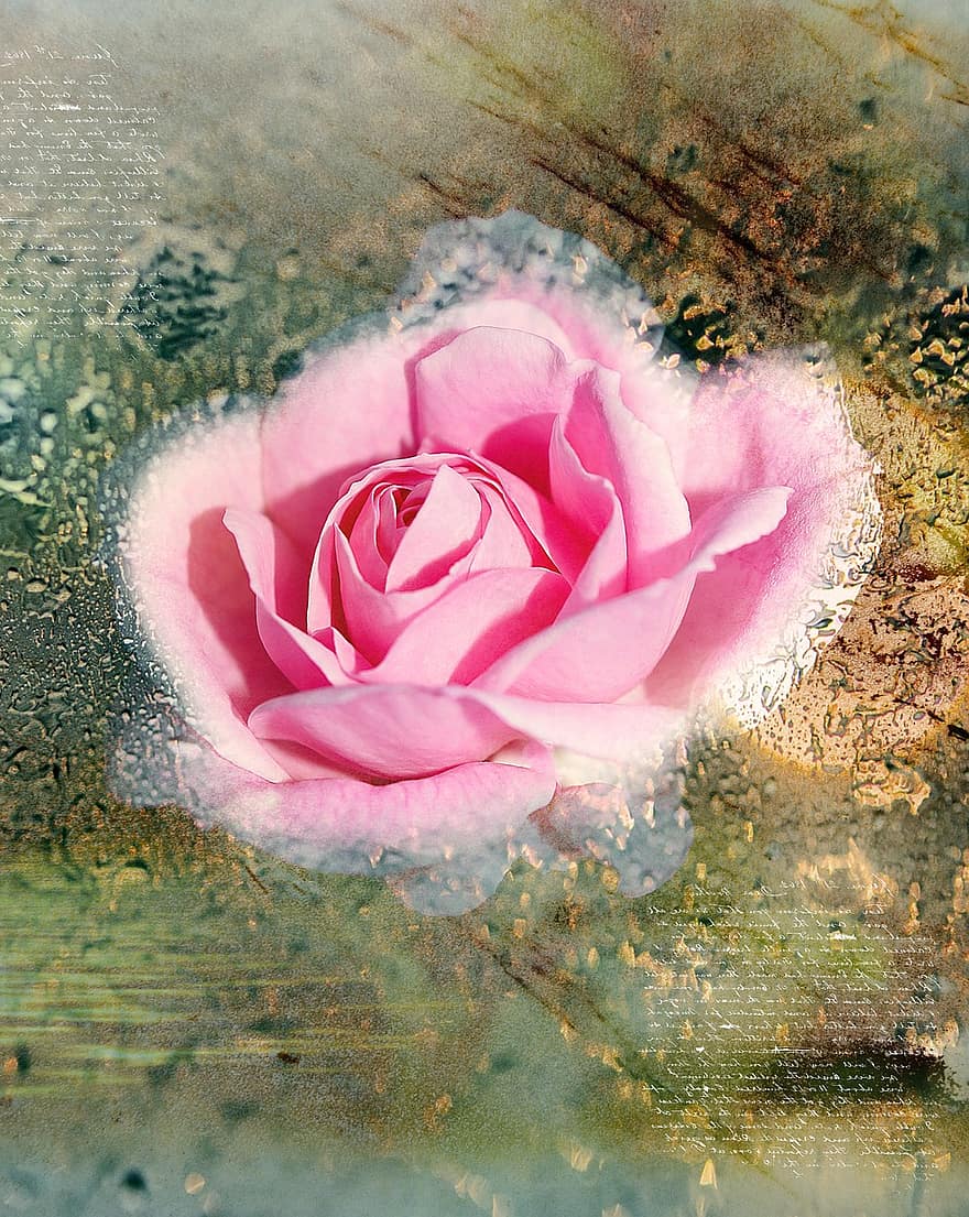 Rosa, flor, floración, rosado, agua