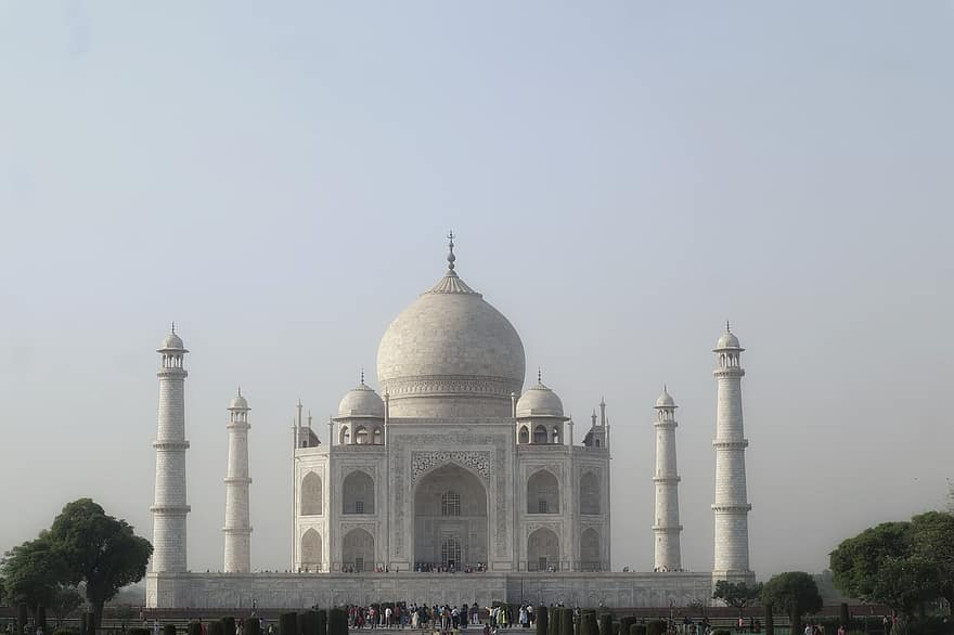 Taj Mahal, mausoleum, gravkammer, arkitektur, india, marmor, landemerke, arv, historisk, minaret, berømt sted