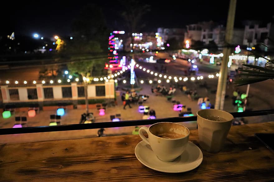 Coffee, Cappuccino, Caffeine, Cafe, Outdoors, Cup, High Place, Chill, Drink, Evening, Night
