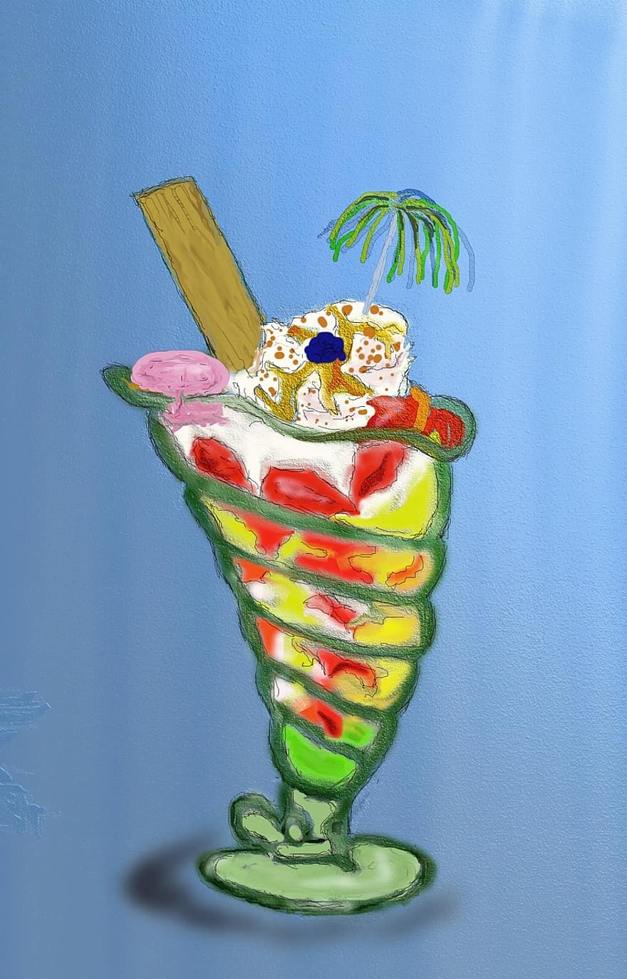 сладолед, много вкусен, Яжте, десерт, лято, лечение