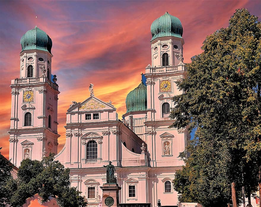 Iglesia, barroco, Iglesia del obispo, dom, Passau, obispado, arquitectura, baviera, religión, centro Historico, Alemania