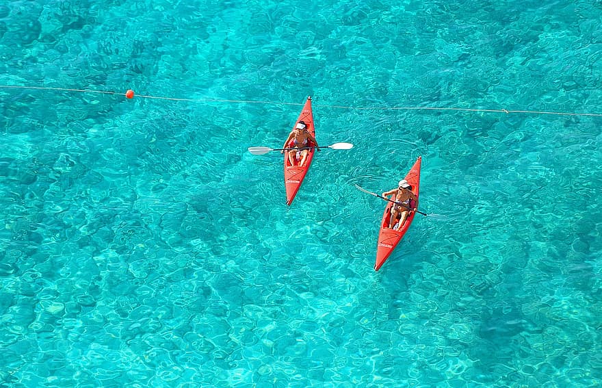 kayak, mer, Voyage, aventure, océan, en plein air, sport, eau, faire du kayak, navire nautique, été
