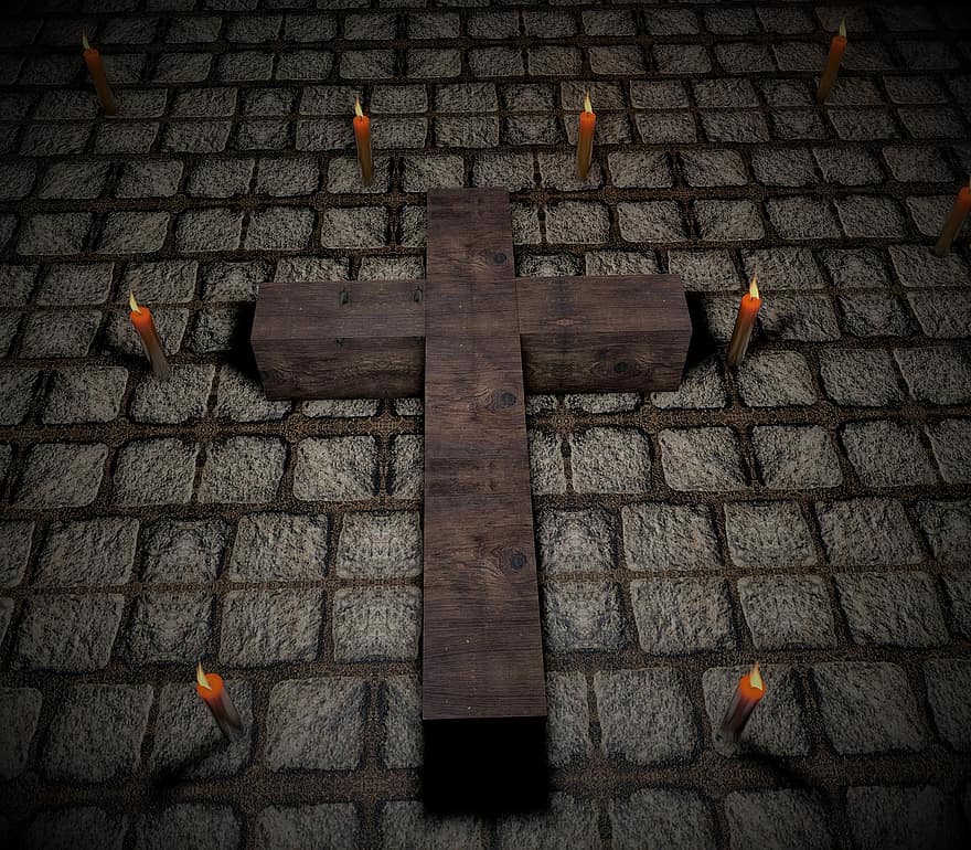 Cross, Candles, Christianity, Characters, Christian, Faith, Jesus, God, Light, Background, Decoration