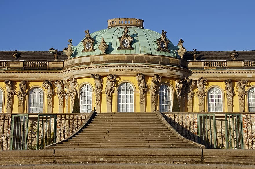 Potsdam, sans souci, Château, architecture, site du patrimoine mondial, bâtiment, endroit célèbre, extérieur du bâtiment, christianisme, des cultures, structure construite