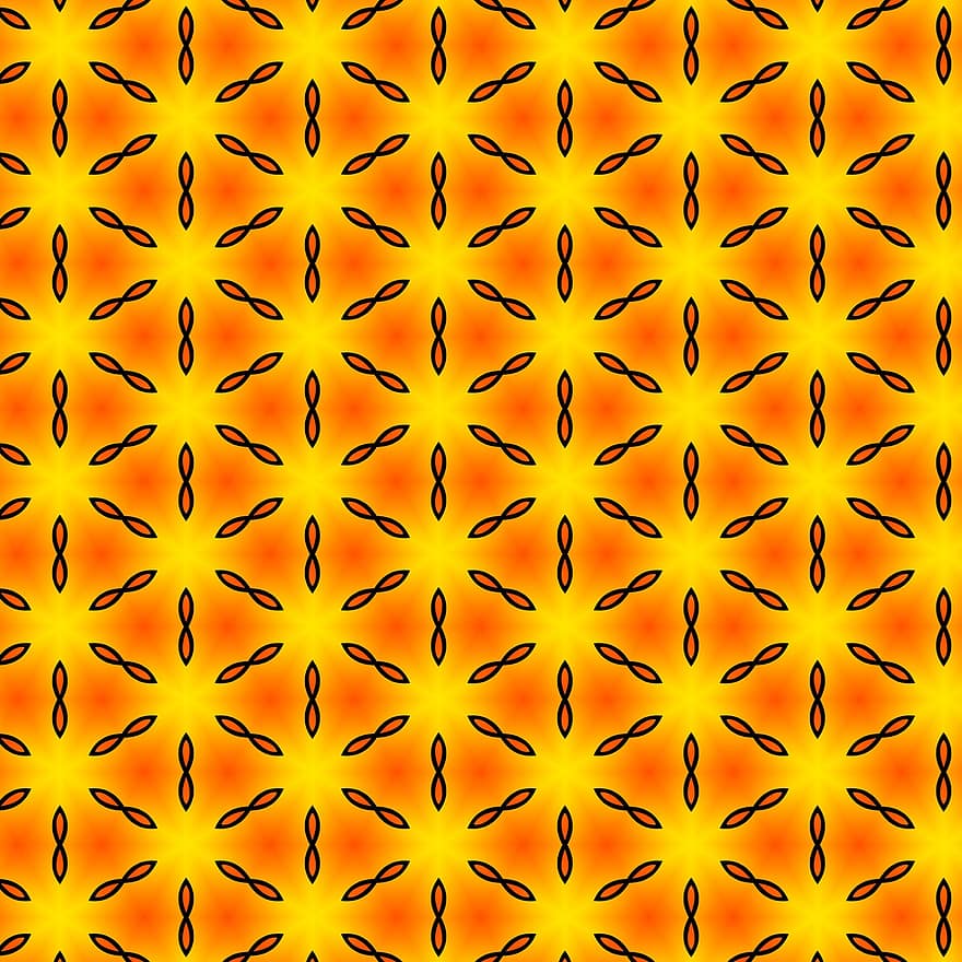 mønster, moderne, orange, gul, sømløs, struktur, flise, design