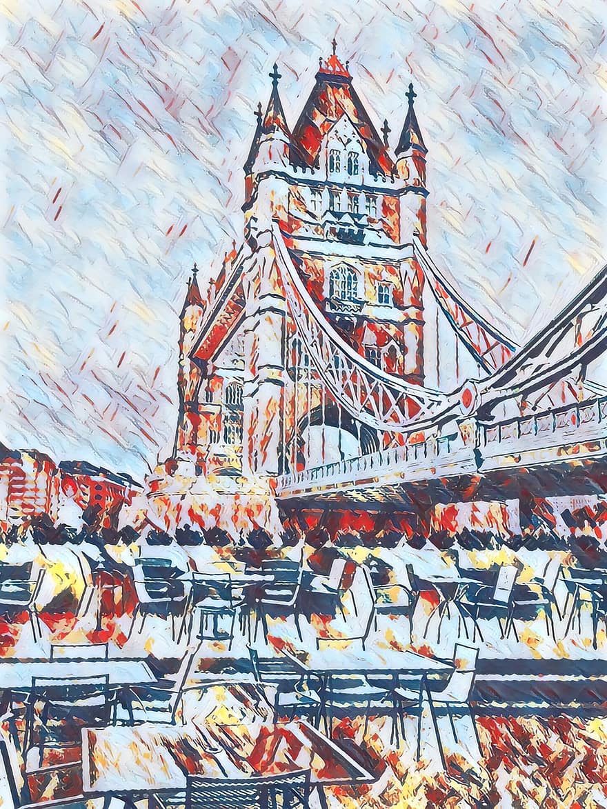 لندن ، إنكلترا ، مدينة ، هندسة معمارية ، جسر البرج ، المملكة المتحدة