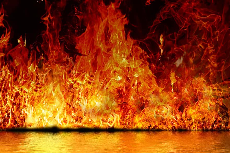 oheň, plameny, teplo, peklo, hořet, Pozor, strach, žhářství, horký, lesní požár, ropná skvrna
