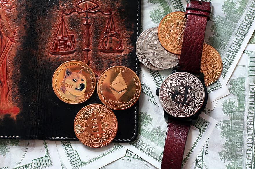 reloj, bitcoin, dinero, crypto, cadena de bloques, tecnología, billetera, valores, mercado, gráfico, etéreo