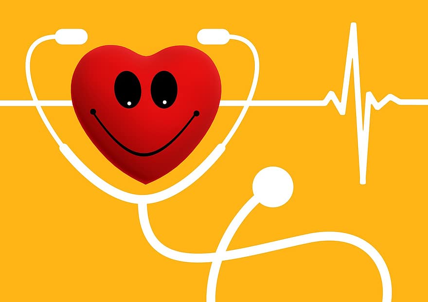 stetoscopio, cuore, Salute, pensione, selezione, curva, impulso, frequenza, battito cardiaco, ecg, elettrocardiogramma