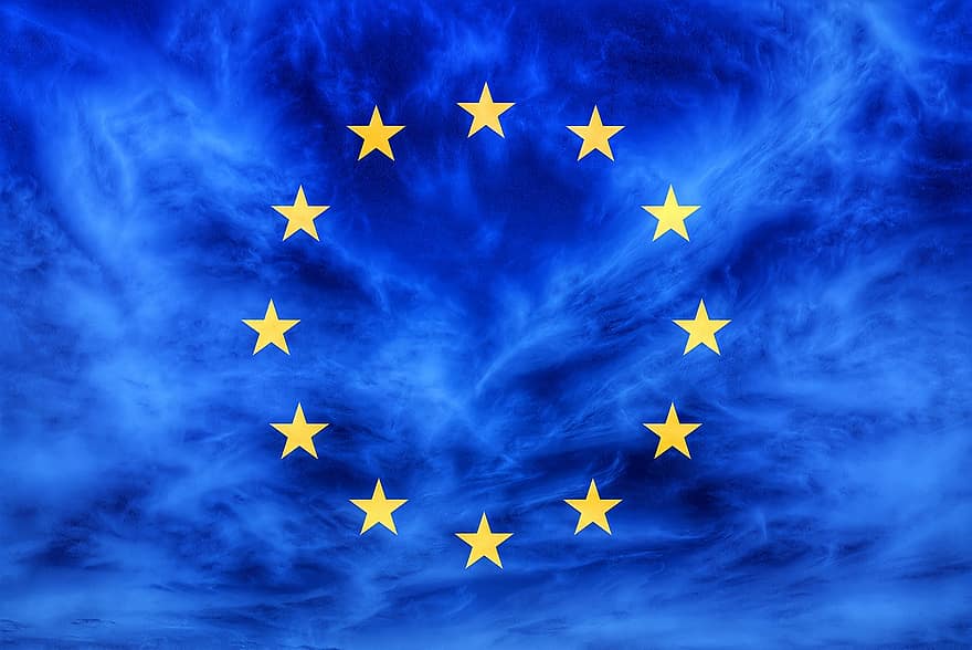 bendera Uni Eropa, Uni Eropa, eu, bendera, biru, latar belakang, simbol, ilustrasi, pola, bentuk bintang, patriotisme