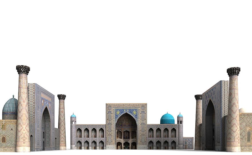 registan square, slott, Samarkand, Usbekistan, bygning, steder av interesse, historisk, turister, tiltrekning, landemerke, fasade