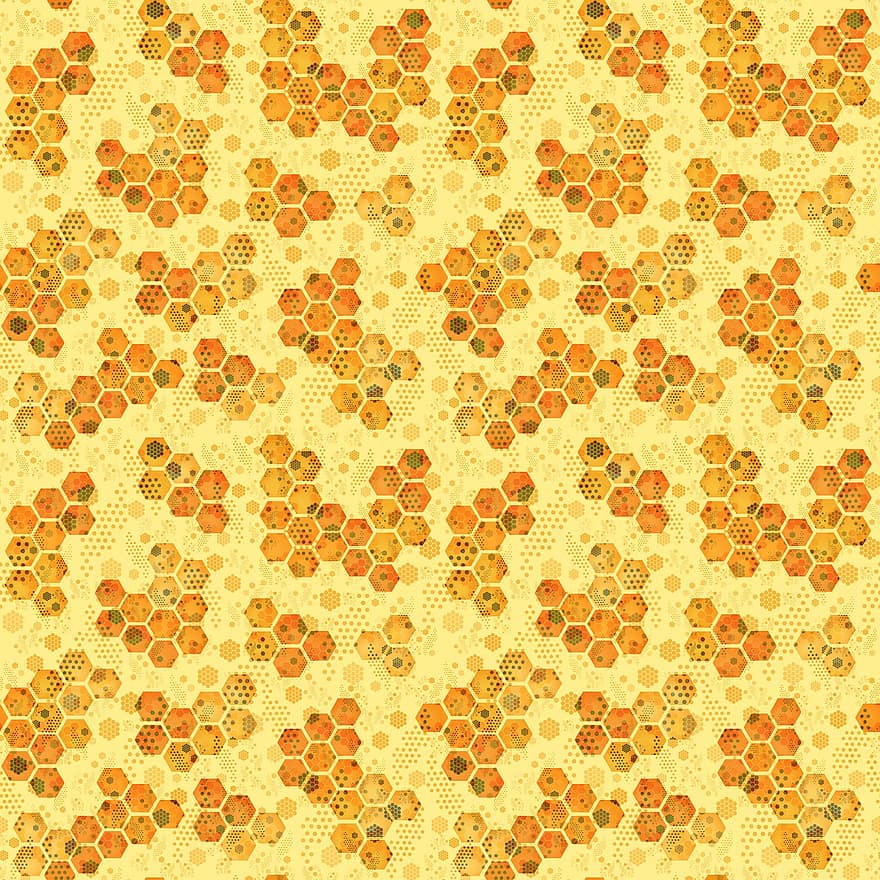 Bienenwabe, Hexagon, Bienenstock, Konzept, Gelb, Hintergrund, Muster, nahtlos