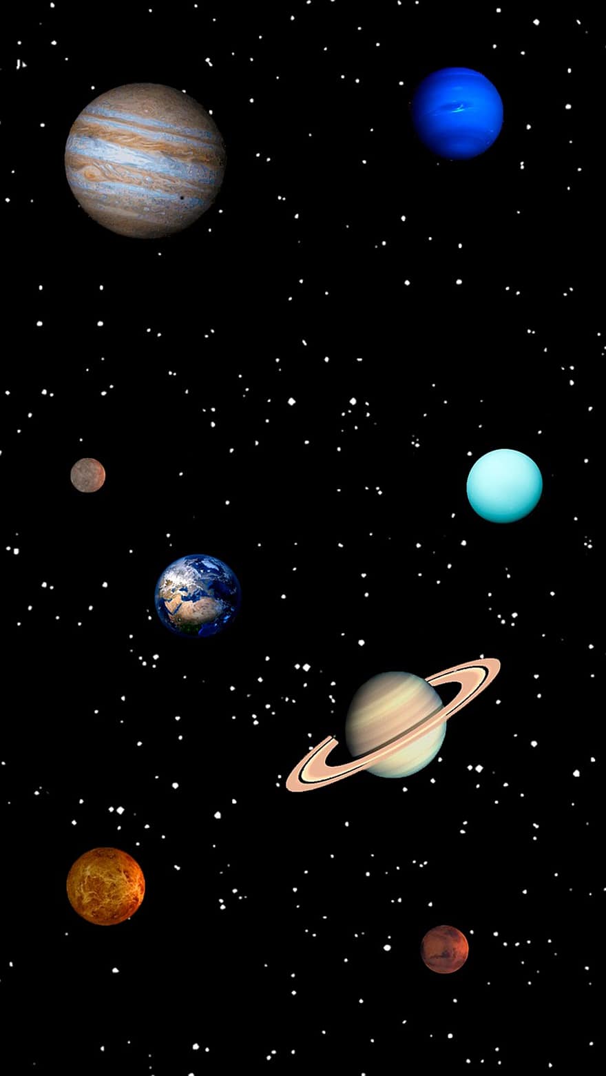 planetas, espacio exterior, galaxia, fondo, papel pintado