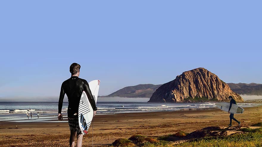 surfe, surfistas, agua, de praia, surfar, oceano, período de férias, verão, borda, prancha de surfe, mar