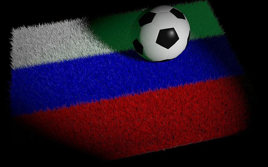 futebol, Campeonato Mundial, Rússia, Copa do Mundo, cores nacionais, partida de futebol, bandeira
