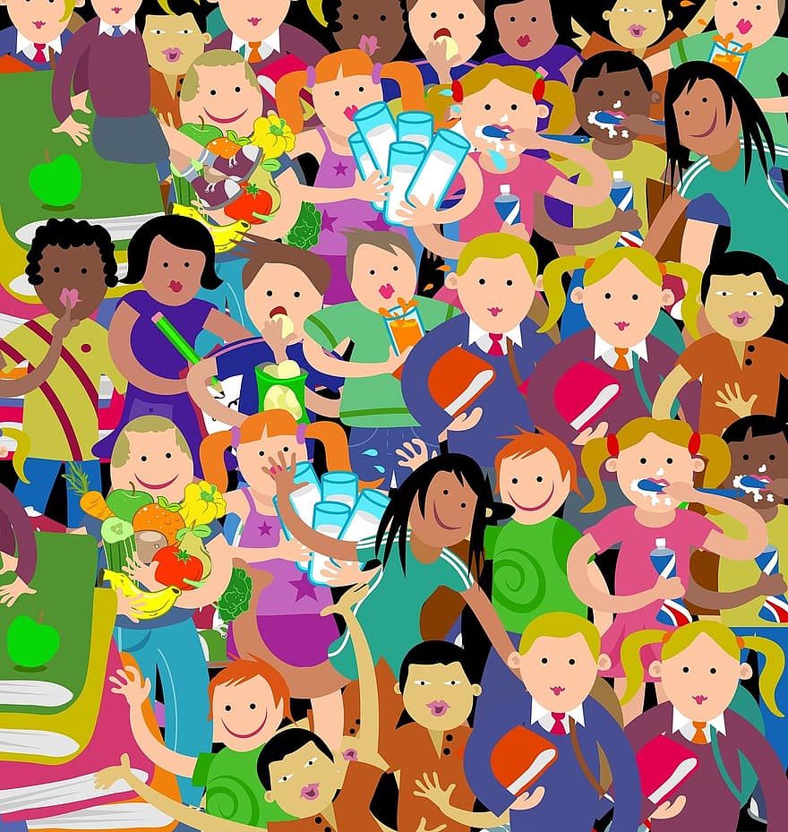 kreskówka, Dzieci, dzieci, dziecko, dzieciństwo, dzieciaki z kreskówek, ludzie, życie, styl życia, Grupa, Tapeta