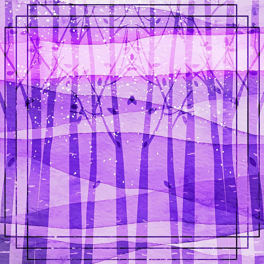 forêt, des arbres, papier numérique, bouleau, violet, texture, aquarelle, scrapbooking
