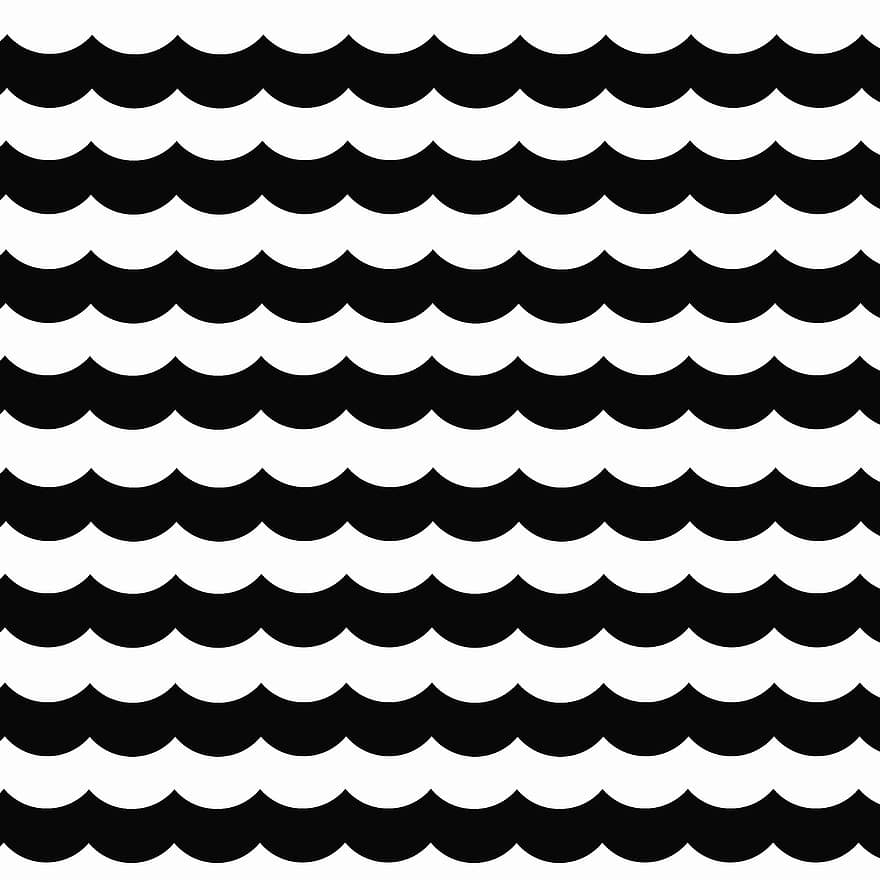 Scallop, Waves, Pattern, Background, Design, Sea, Water, Template, Ocean, Scale