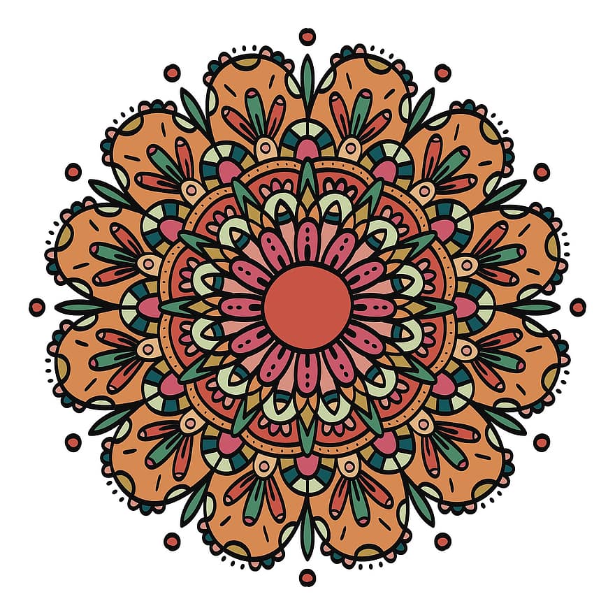 mandala, Tapeta, kwiat, projekt, trym, dekoracja, sztuka, kolor, medytacja, abstrakcyjny, kwiatowy
